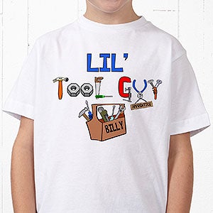 Kids Little Tool Guy Personalized T-Shirt - Youth Small (6-8) - Royal Blue