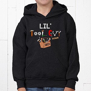 Childrens Little Tool Guy Personalized Sweatshirt - Black - Youth Small (6/8) - Black