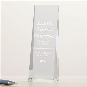 Engraved Performing With Excellence Slanted Vertical Award