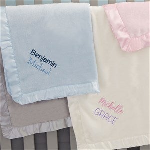 Lovely Names Embroidered Satin Trim Baby Blanket - 47296