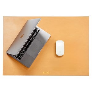 Personalized Leather Desk Blotter-Tan