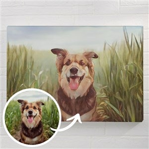 Cartoon Your Pet Portrait Personalized Photo Canvas - 24x36