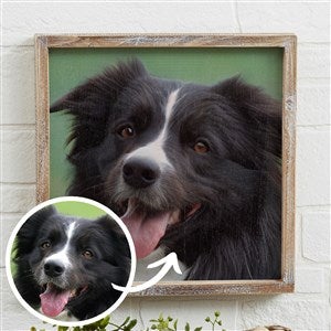 Cartoon Your Pet White Barnwood Framed Wall Art - 12x12