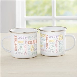 Easter Repeating Name Personalized Enamel Mug - Small