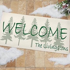 Evergreen Welcome Personalized Oversized Doormat- 24x48