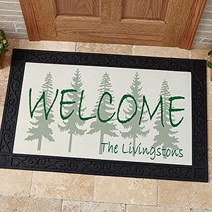 Evergreen Welcome Personalized Doormat- 20x35