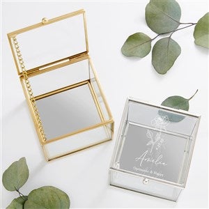 Personalized Birth Month Flower Glass Jewelry Boxes - 47500