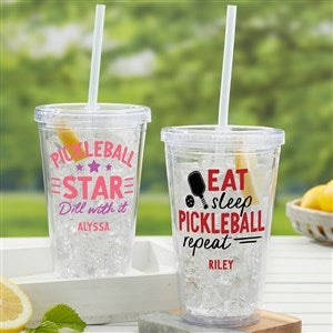 Pickleball Personalized 17 oz. Acrylic Insulated Tumbler - 47510