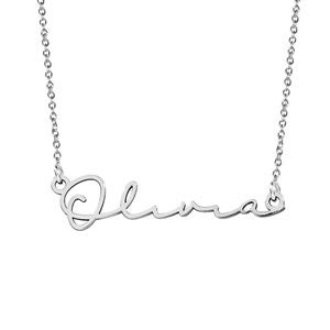 Personalized Minimalist Script Name Necklace - Silver