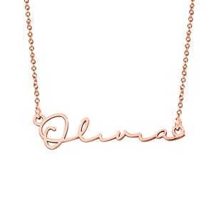 Personalized Minimalist Script Name Necklace - Rose Gold