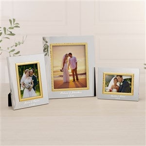 Wedding Personalized Silver & Gold Hammered Frame - 47825