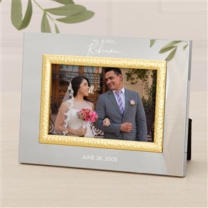 Elegant Couple Personalized Silver & Gold Hammered Frame - 4 X 6