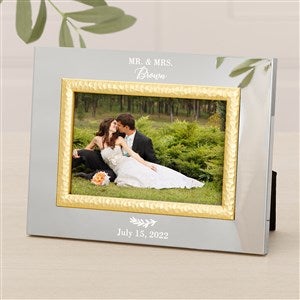 Laurels Of Love Personalized Silver & Gold Hammered Frame - 4 X 6