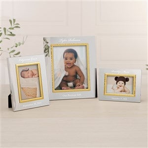 Baby Personalized Silver & Gold Hammered Frame - 47830