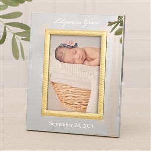 Personalized Silver & Gold Baby Hammered Picture Frames - 5x7