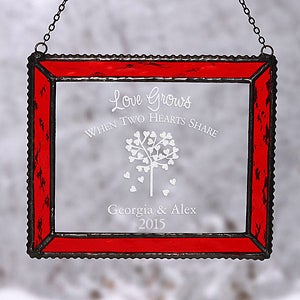 Custom Personalized Red Glass Suncatcher