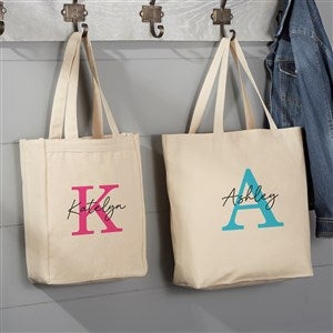 Simple Signature Personalized Canvas Tote Bags - 48077