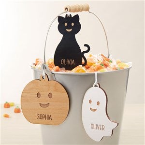 Halloween Character Personalized Wooden Basket Tags - 48155