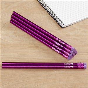 Personalized Halloween Icons Pencil Set - Purple