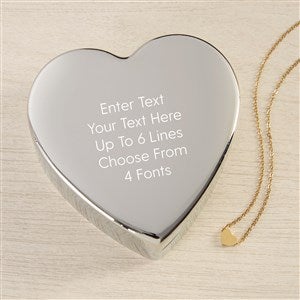 Write Your Own Personalized Heart Jewelry Box Set-Gold Heart Necklace