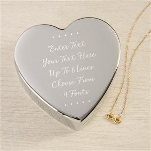 Write Your Own Personalized Heart Jewelry Box Set-Gold Infinity Necklace