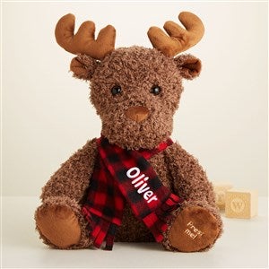 Buffalo Check Personalized Christmas Moose with Music and Movement - 48324