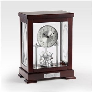 Engraved Logo Bulova Empire Crystal Pendulum Clock - 48393