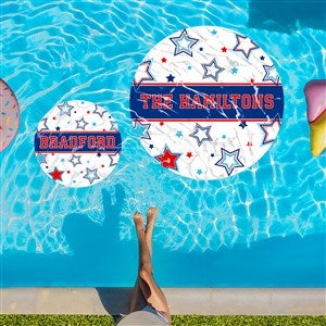 Americana Stars Personalized Round Vinyl Pool Mat - 48398