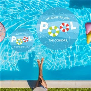 Welcome to Our Pool Personalized Round Vinyl Pool Mat - 48399