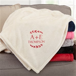 Their Initials Embroidered Fleece Throw - 48465