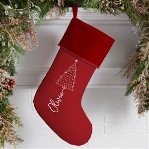 Scripted Christmas Tree Personalized Burgundy Christmas Stockings