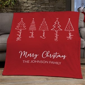 Scripted Christmas Tree Personalized Blanket - 48559