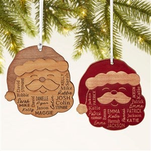 Santa Repeating Name Personalized Wood Ornament - 48686