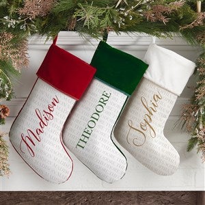 Yuletide Repeating Name Personalized Christmas Stockings - 48702