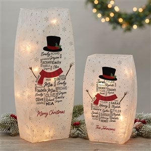 Snowman Repeating Name Personalized Christmas Frosted Tabletop Light - 48774