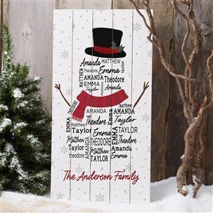 Snowman Repeating Name Personalized Standing Wood Sign - 48775