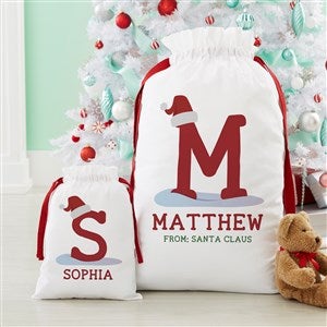 Initially Santa Personalized Canvas Christmas Santa Sack  - 48785