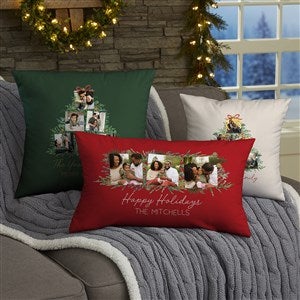 Holiday Moments Personalized Christmas Photo Throw Pillow - 48799