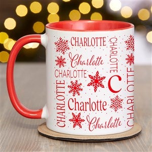 Christmas Snowflake Repeating Name Personalized Coffee Mugs - 48905