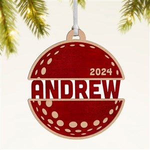 Golf Personalized Wood Ornament- Red Maple