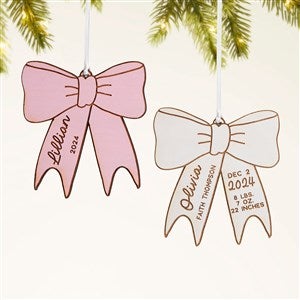 Baby Bow Personalized Wood Ornament - 49082