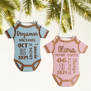 Baby Bodysuit Personalized Wood Ornament - 49083