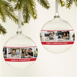 Baby Photo Collage Personalized Glass Bulb Christmas Ornament  - 49122
