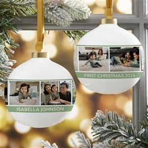 Baby Photo Collage Personalized Ball Christmas Ornament  - 49134
