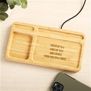 Write Your Own Engraved Bamboo Charging Valet Tray - 49162