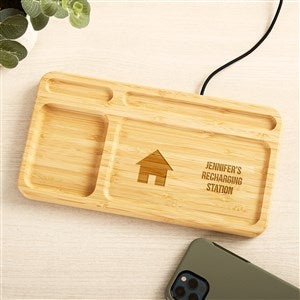 Choose Your Own Icon Engraved Bamboo Charging Valet Tray - 49164