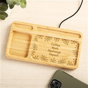 Create Your Own Engraved Bamboo Charging Valet Tray - 49167