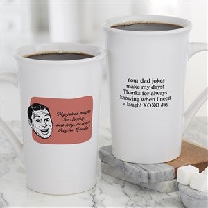 Retro Cheesy Dad Jokes Personalized Latte Mug