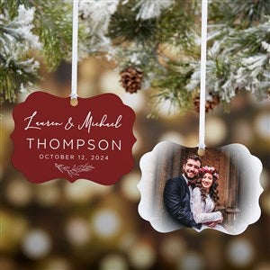 Elegant Couple Personalized Photo Metal Ornament - 49309