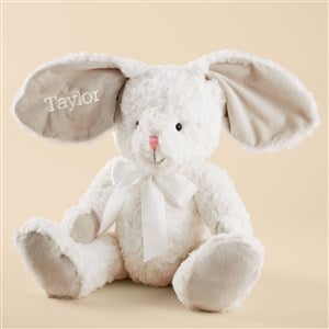 Simply Sweet Personalized Large White Fur Plush Bunny  - 49325